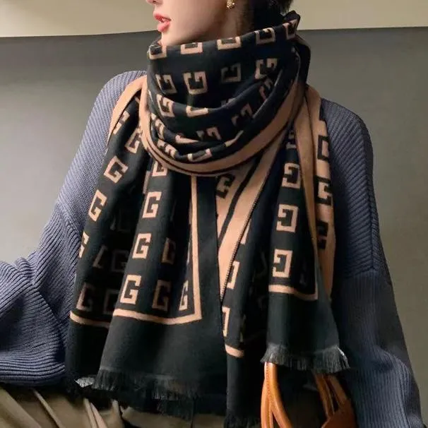 Joy Gift Box 🎁with designer inspired Cashmere scarf and Gloves. Tan Or Cream