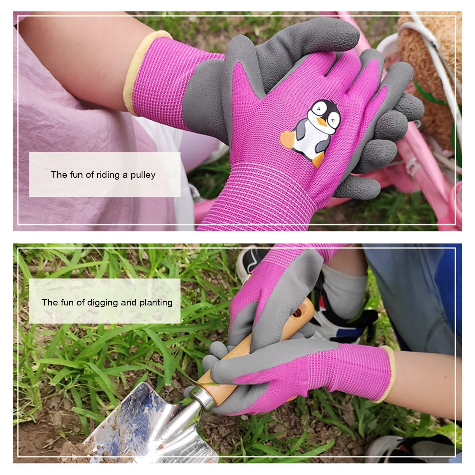 Kids Gardening Gloves ForToddlers Oil Resistant Lightweight Waterproof Safety Breathable Safe Without Odor Durable