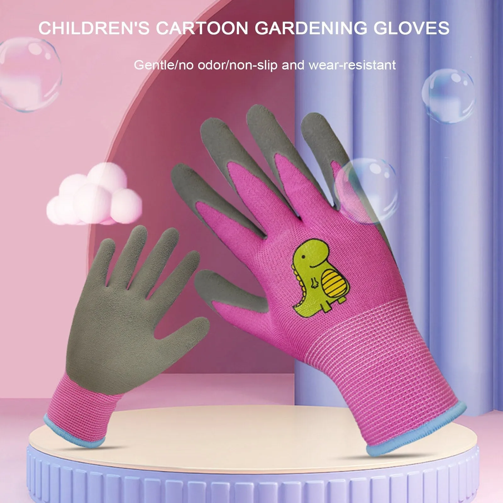 Kids Gardening Gloves ForToddlers Oil Resistant Lightweight Waterproof Safety Breathable Safe Without Odor Durable