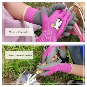 Kids Gardening Gloves ForToddlers Oil Resistant Lightweight Waterproof Safety Breathable Safe Without Odor Durable