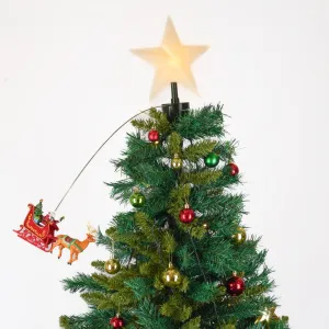 LED Moving Star Tree topper with Santa and Reindeer