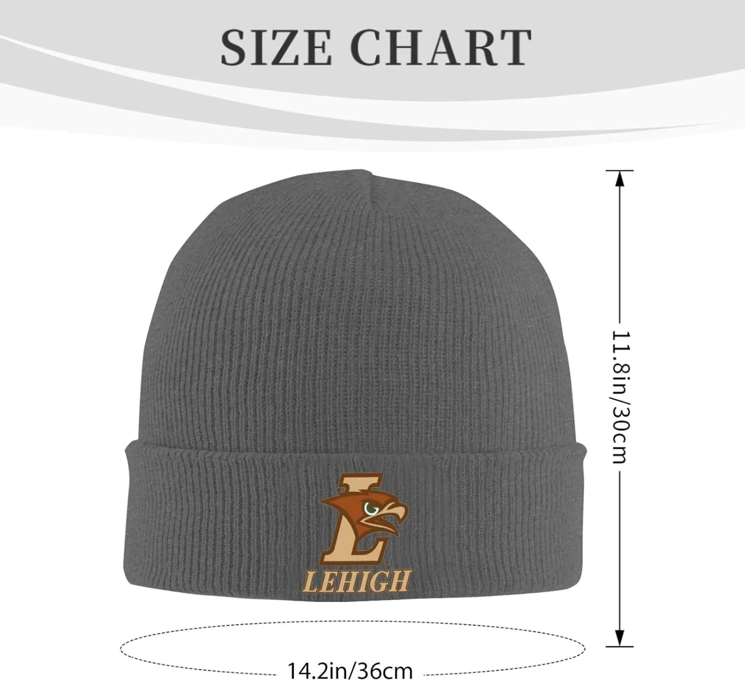Lehigh University Logo Classic Warm Winter Knit Cap Fleece Lined Beanie Hat