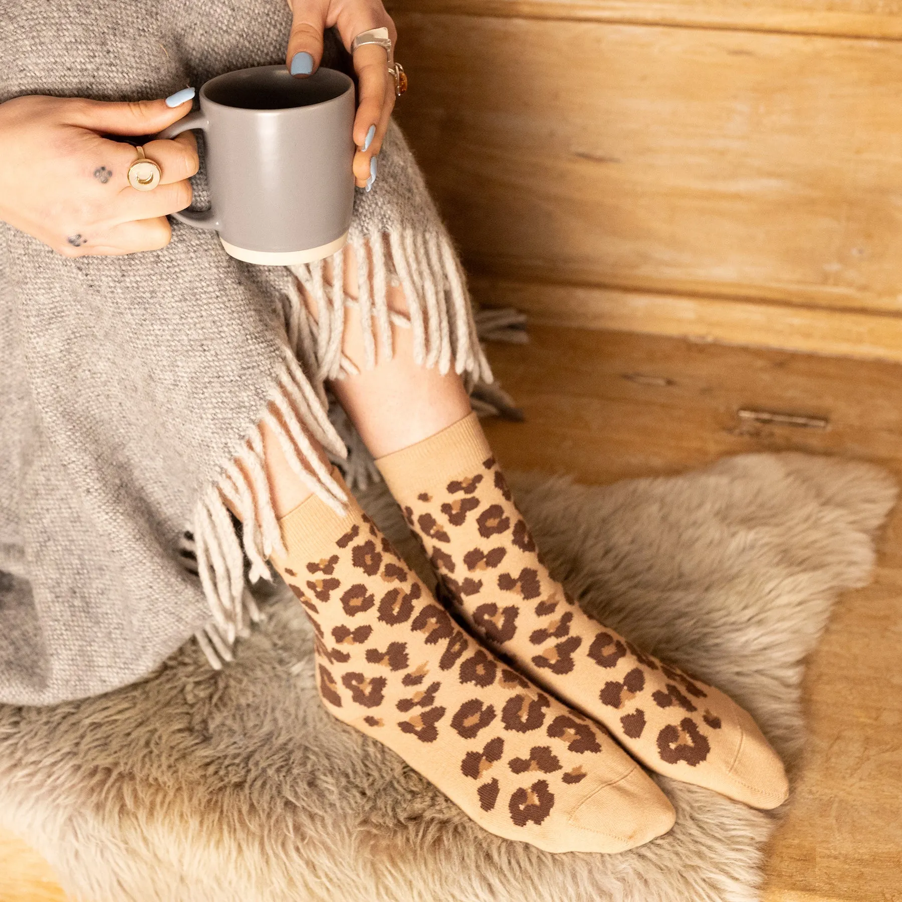 Leopard Women's Socks - Brown