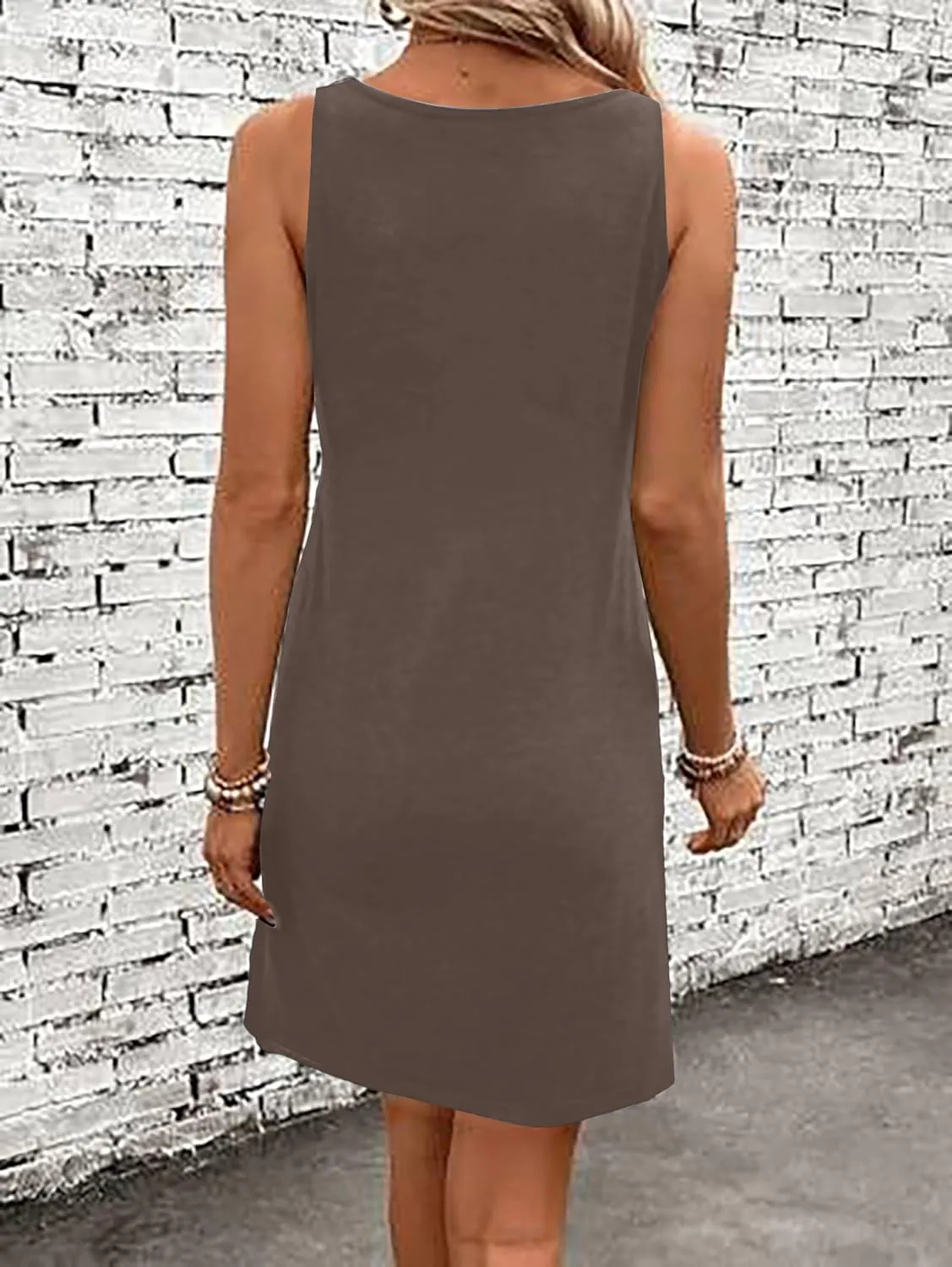 LUKYCILD Summer Dress Beach Dresses for Women Casual Mini Tank Sundresses Sleeveless Vacation Hawaiian Dresses