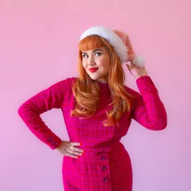 Luxe Christmas Santa Hat | Light Pink
