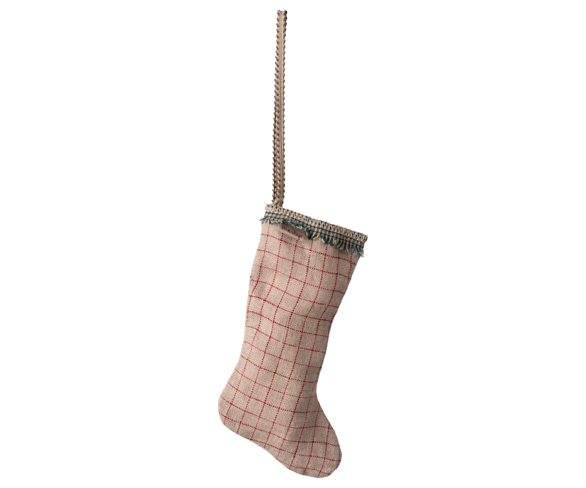 Maileg Stocking Ornament Checker Sand FW24 NEW ARRIVAL