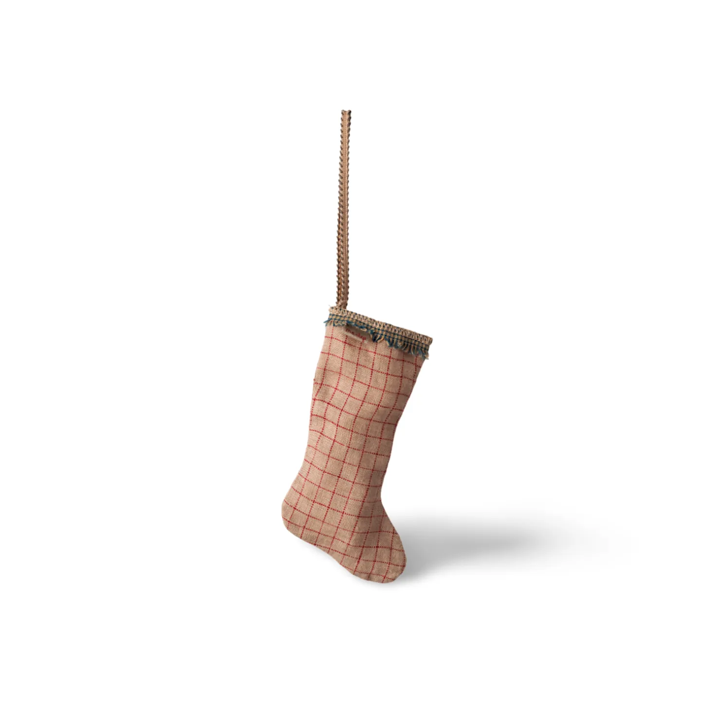 Maileg Stocking Ornament Checker Sand FW24 NEW ARRIVAL