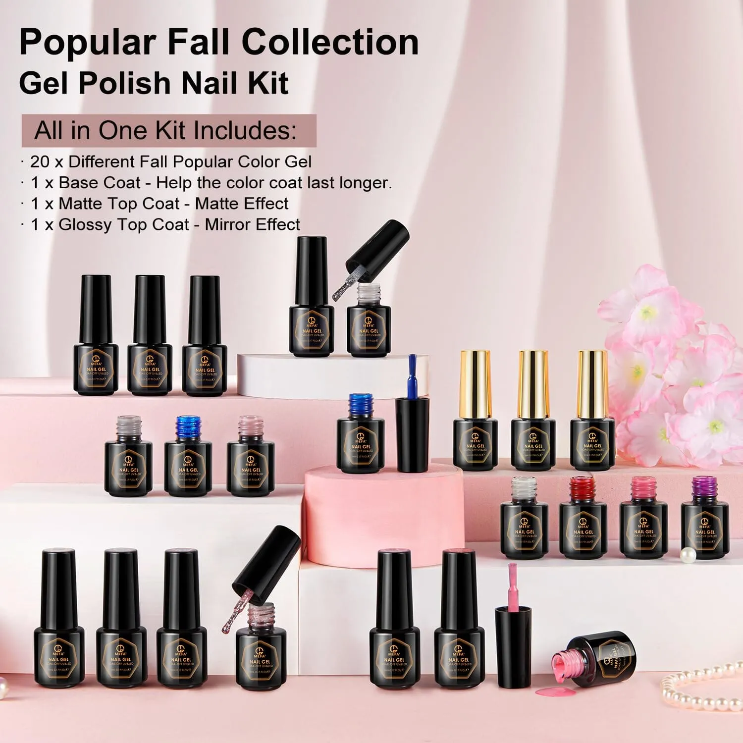 MEFA Gel Nail Polish Kit - 20 Colours | The Belief