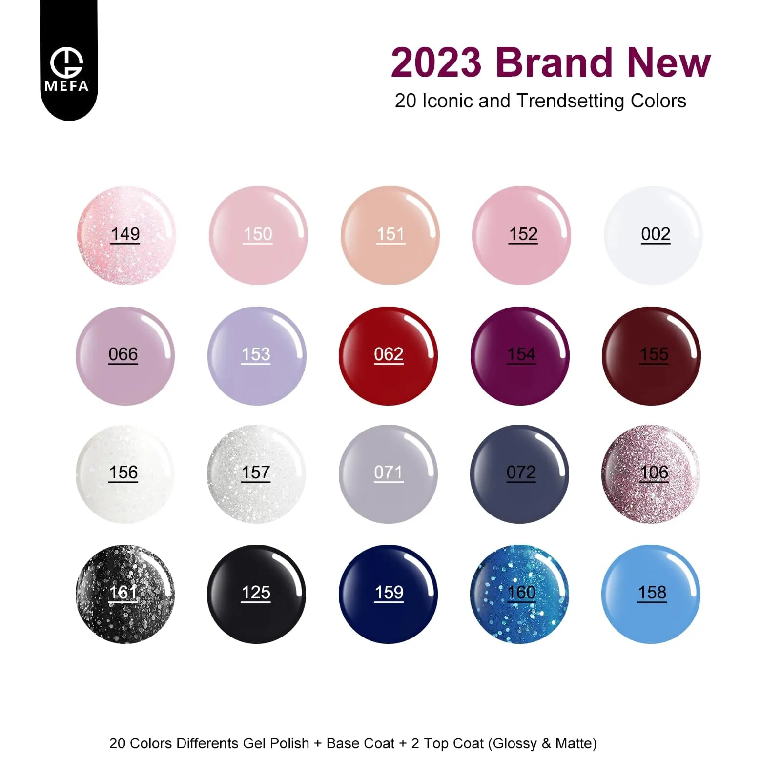 MEFA Gel Nail Polish Kit - 20 Colours | The Belief