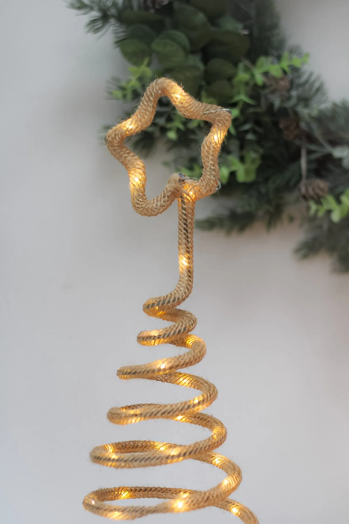 Neutral Rope Tree with Star and Lights