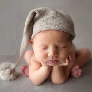 Newborn Stocking Hat with Pom Pom