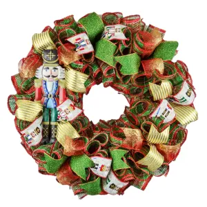 Nutcracker Christmas Wreath - Nut Cracker Front Door Decor