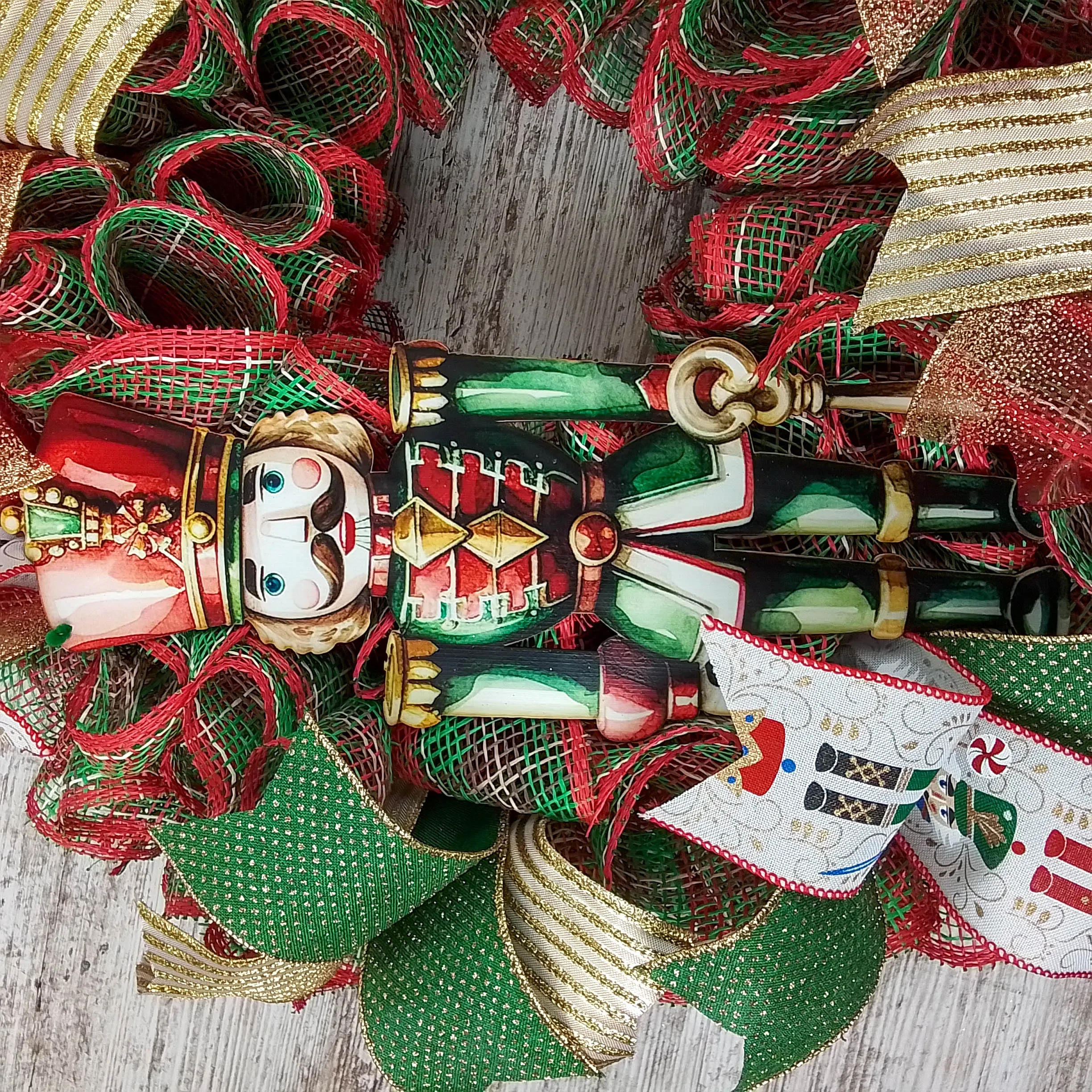 Nutcracker Christmas Wreath - Nut Cracker Front Door Decor