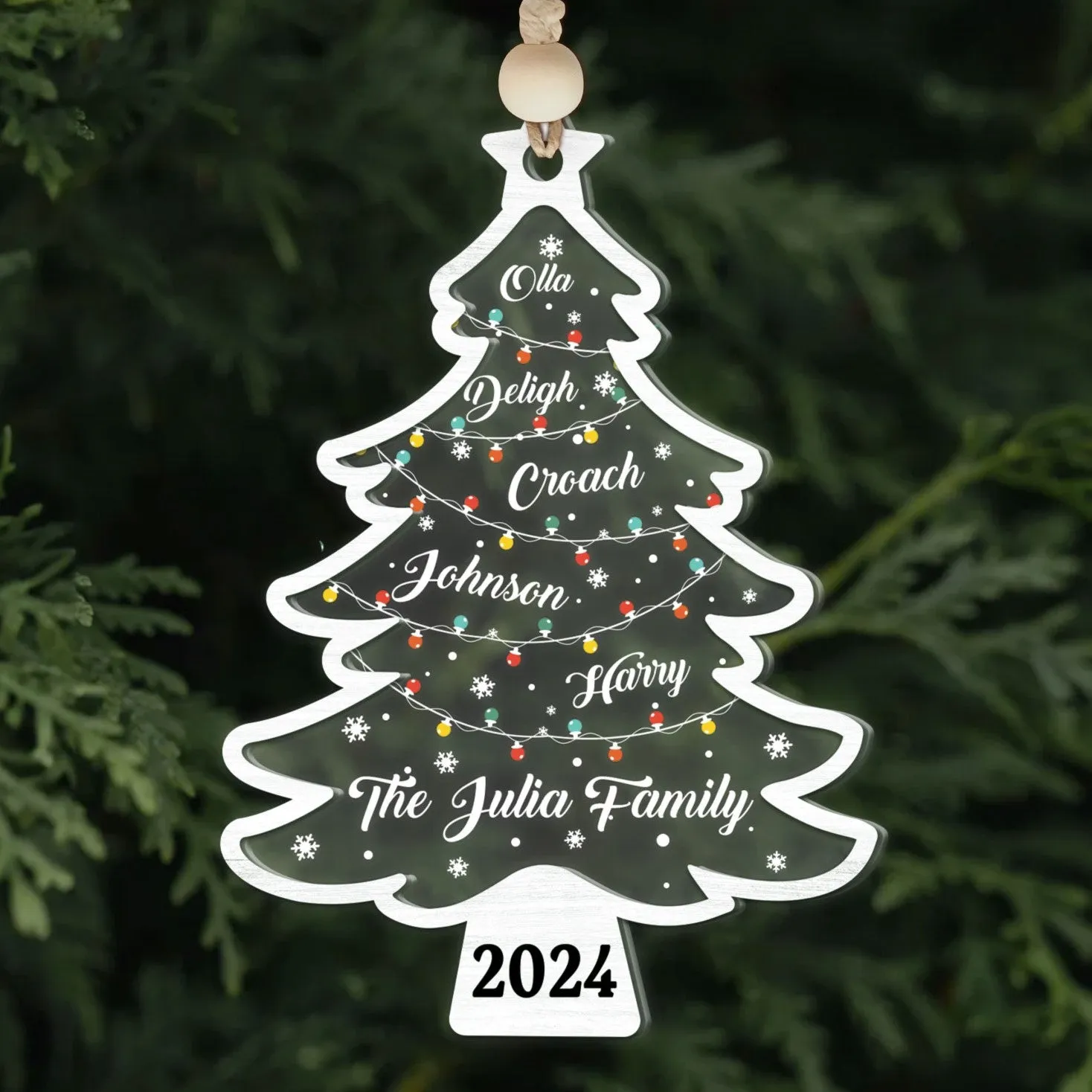 Personalized Christmas Family Names Tree Ornament, Christmas Tree Name Ornament CF139