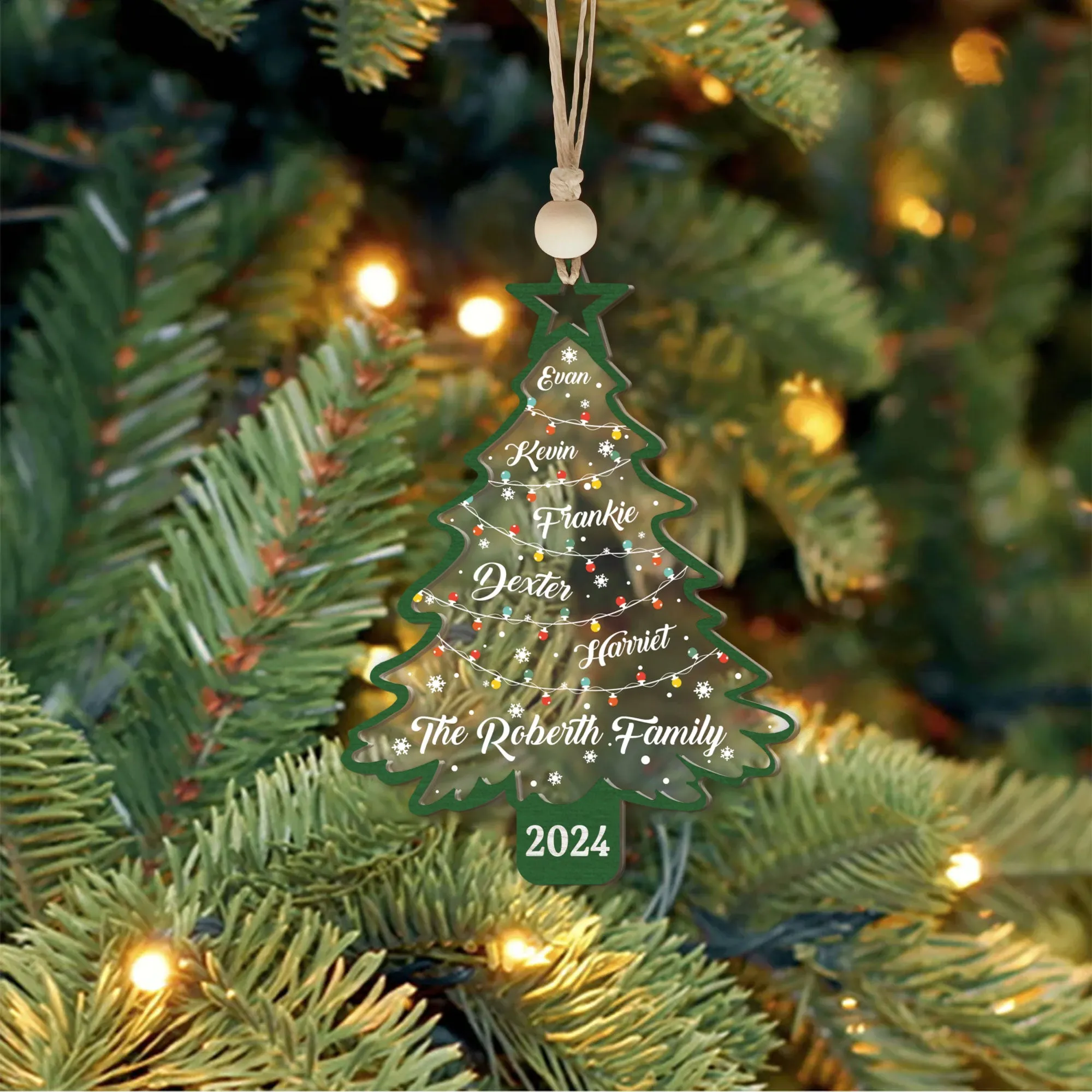 Personalized Christmas Family Names Tree Ornament, Christmas Tree Name Ornament CF139
