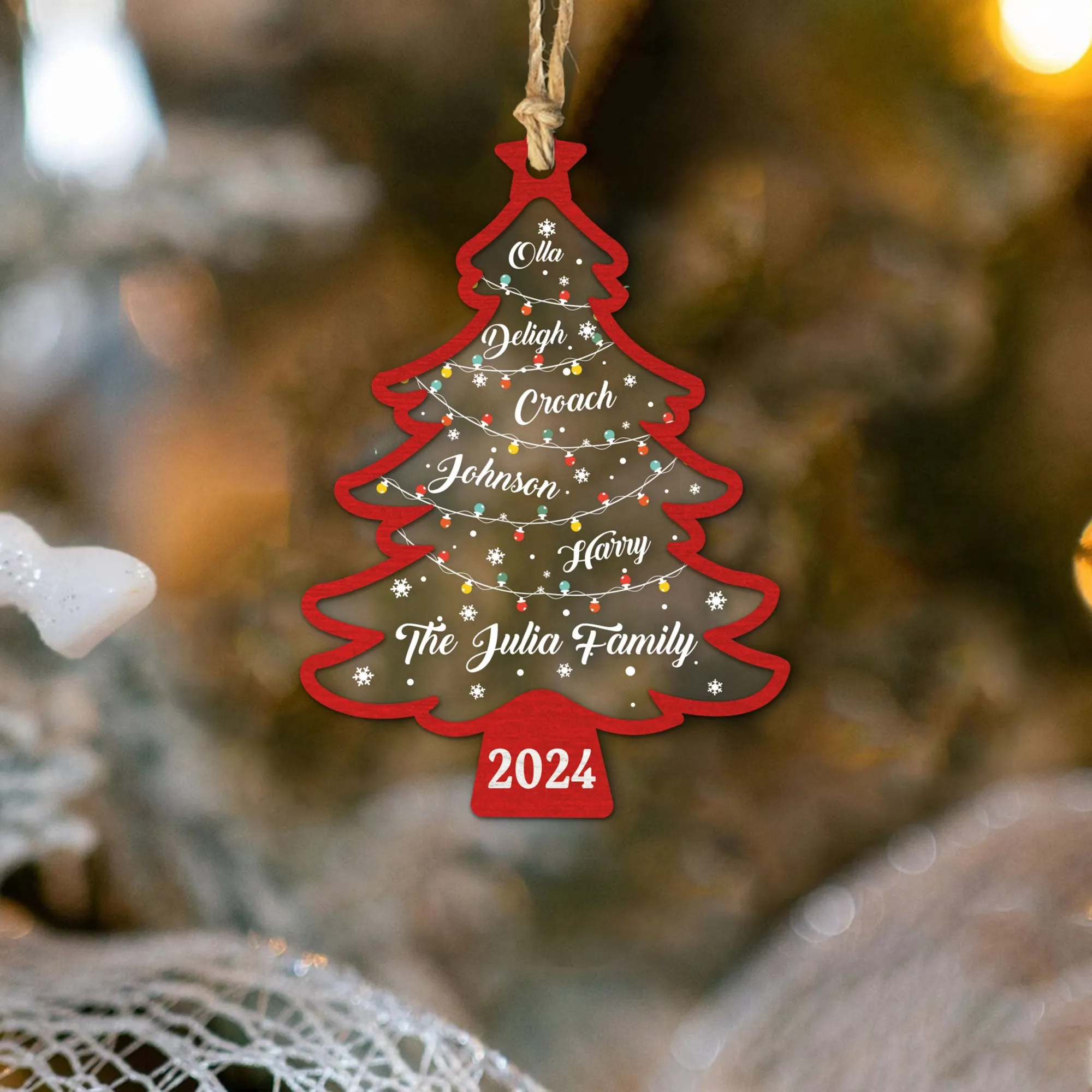 Personalized Christmas Family Names Tree Ornament, Christmas Tree Name Ornament CF139