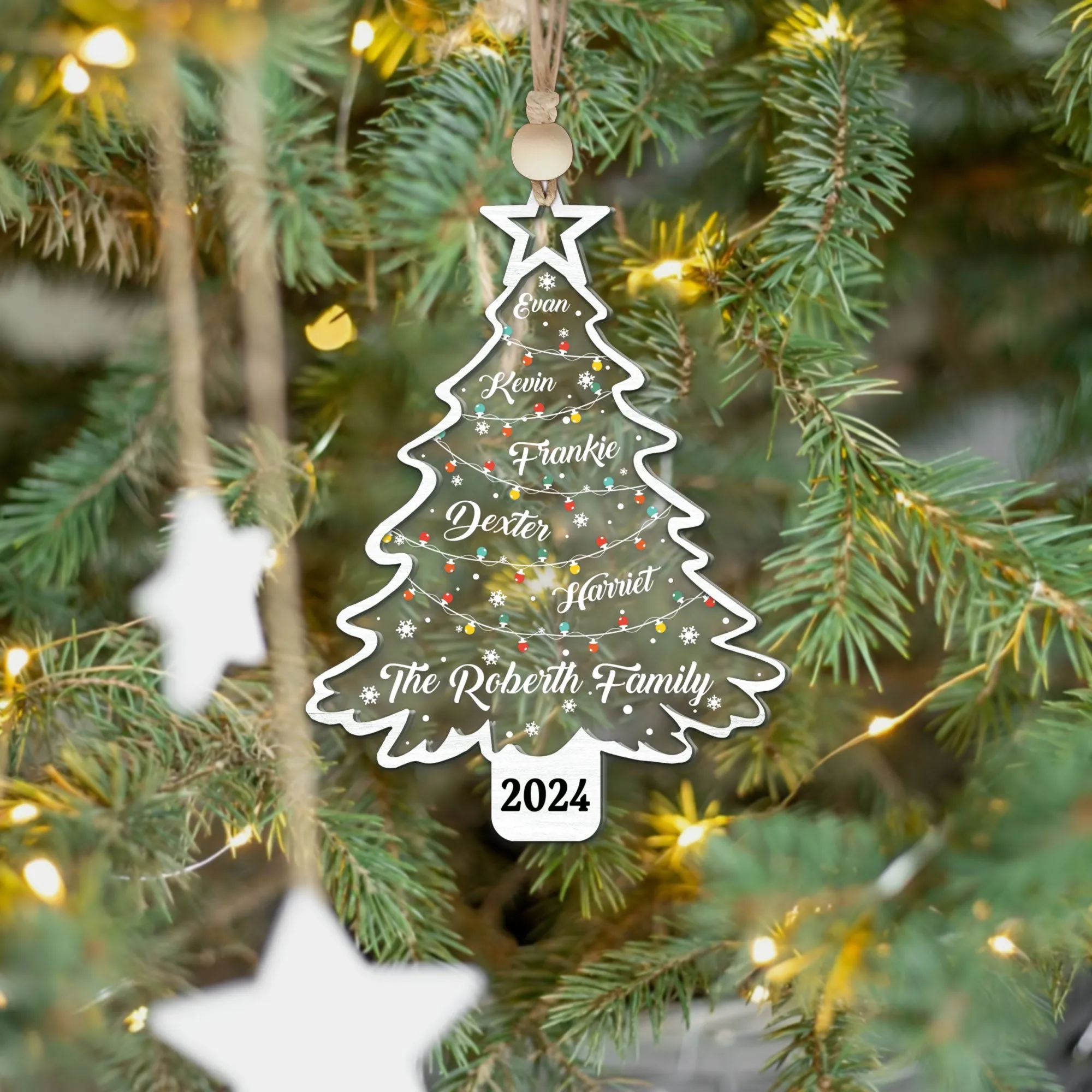 Personalized Christmas Family Names Tree Ornament, Christmas Tree Name Ornament CF139