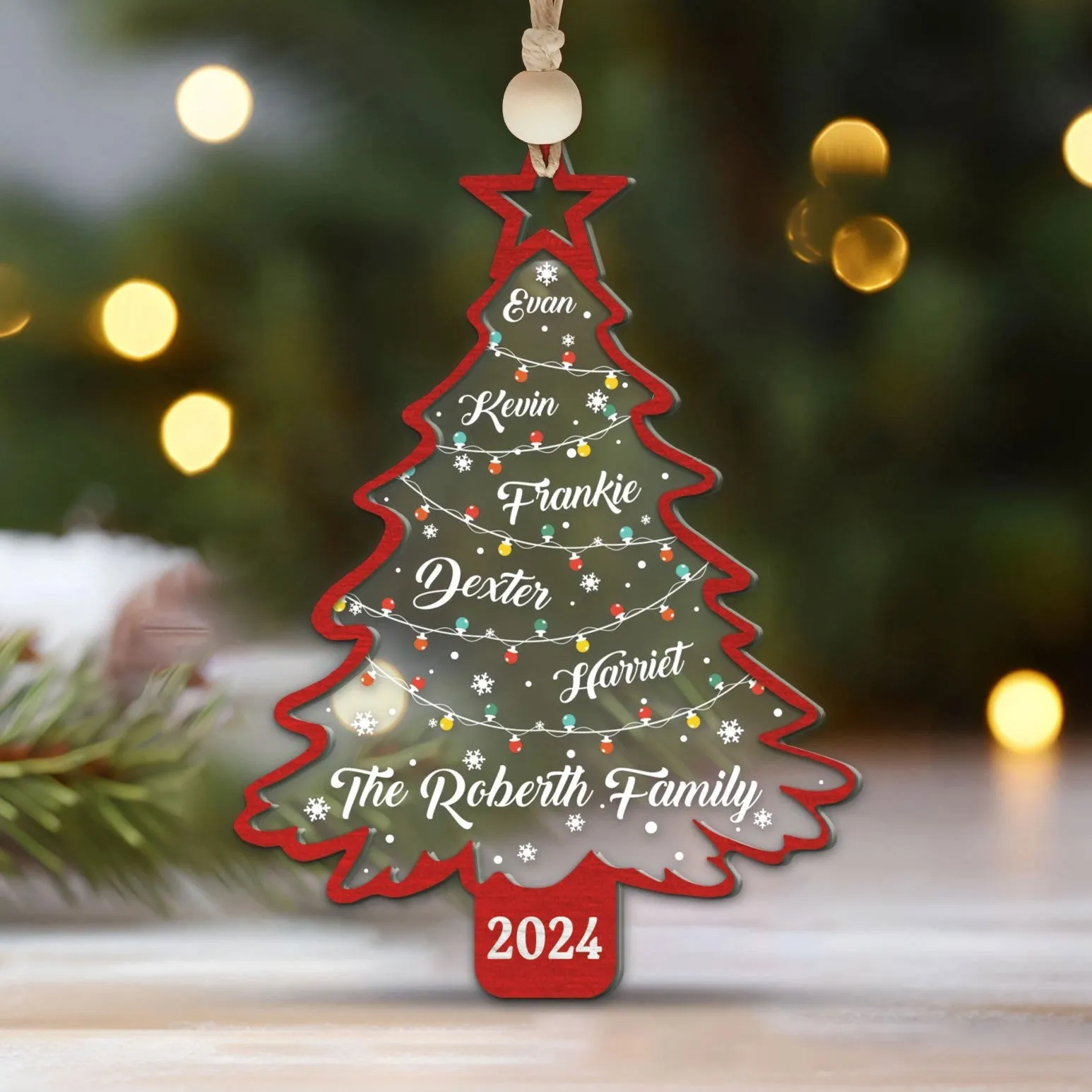 Personalized Christmas Family Names Tree Ornament, Christmas Tree Name Ornament CF139