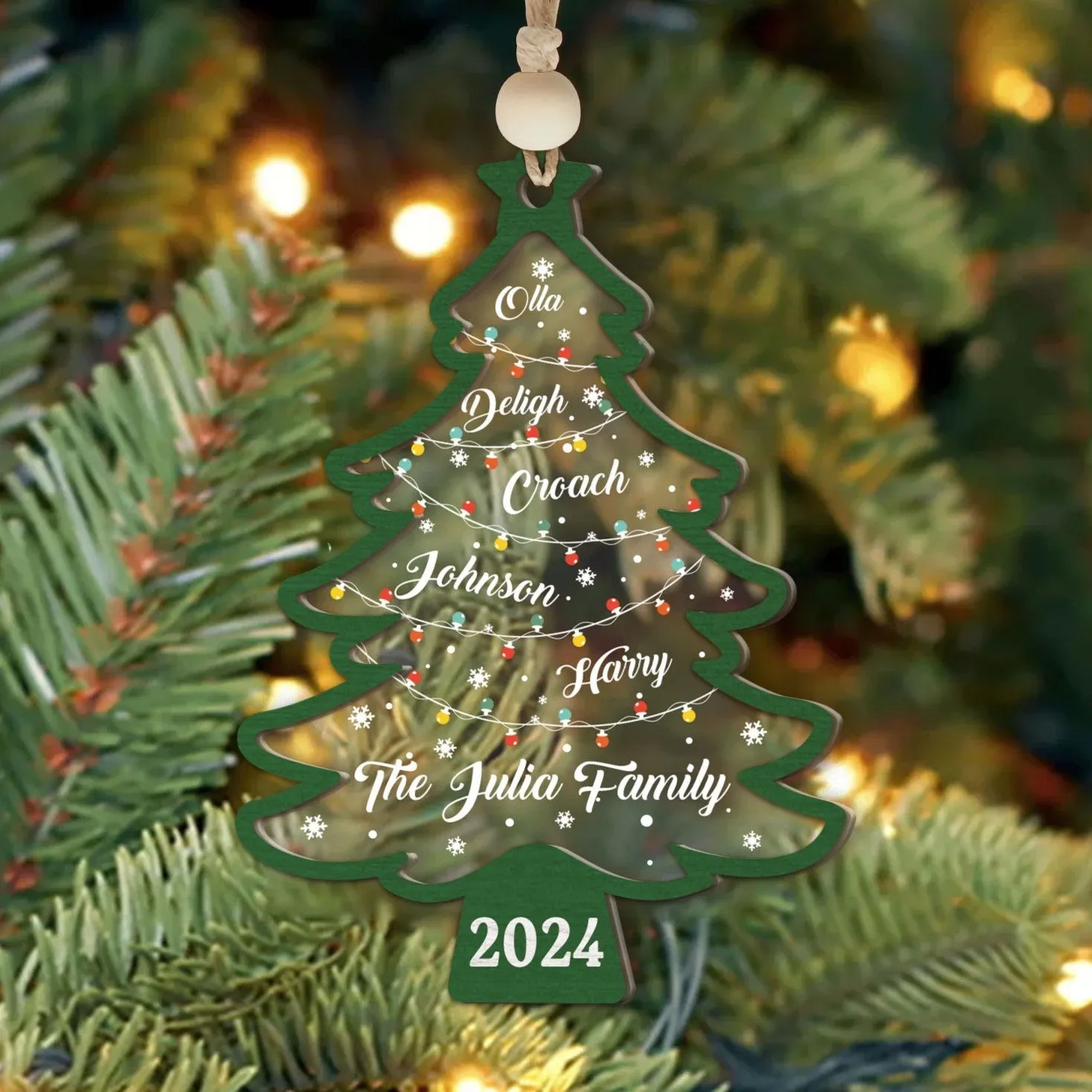 Personalized Christmas Family Names Tree Ornament, Christmas Tree Name Ornament CF139