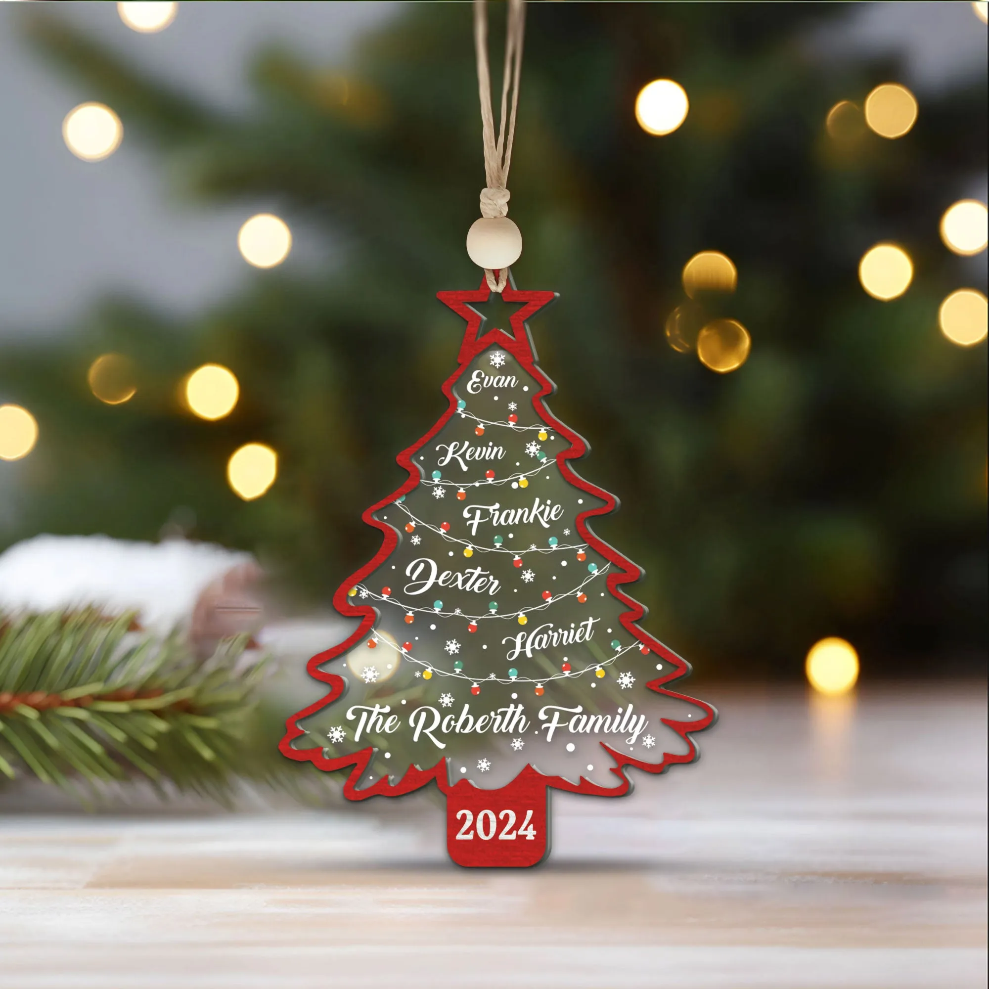 Personalized Christmas Family Names Tree Ornament, Christmas Tree Name Ornament CF139