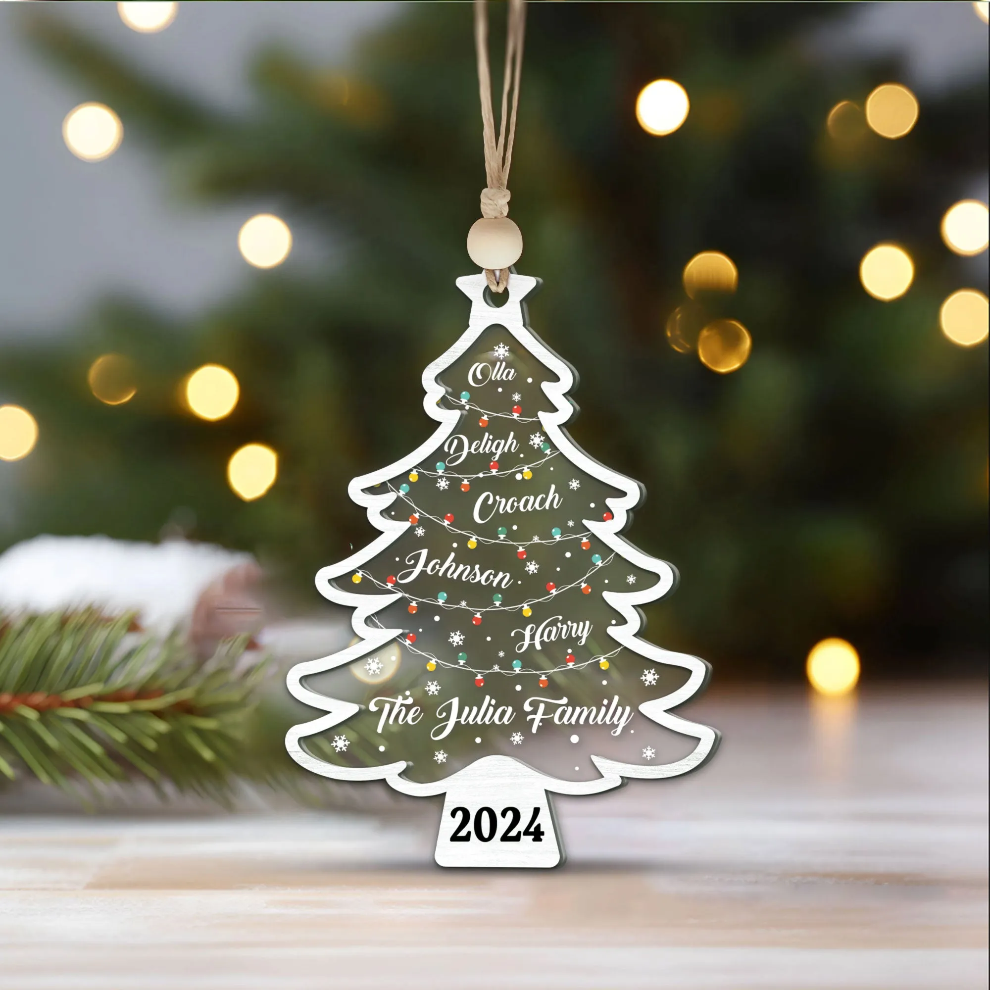 Personalized Christmas Family Names Tree Ornament, Christmas Tree Name Ornament CF139