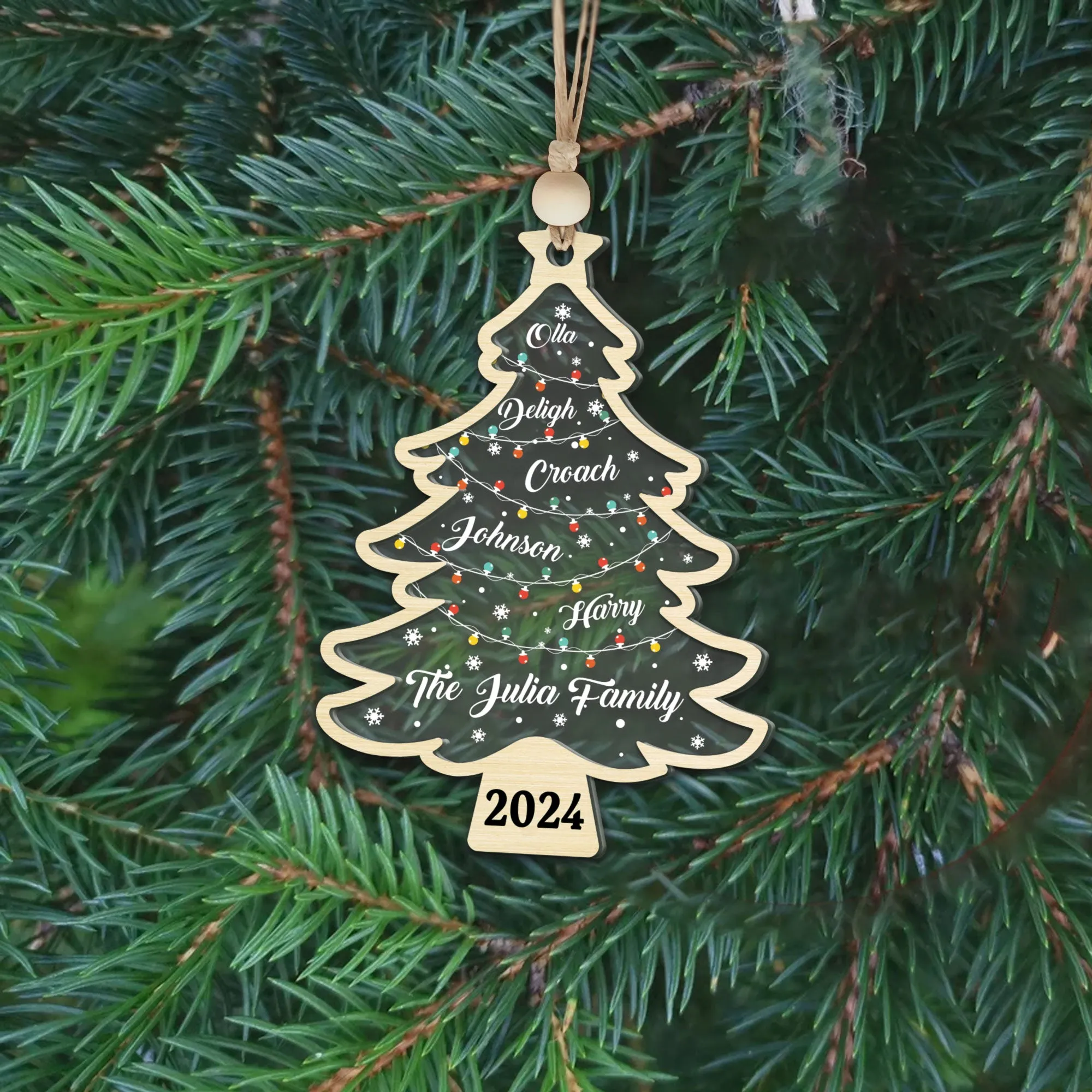 Personalized Christmas Family Names Tree Ornament, Christmas Tree Name Ornament CF139