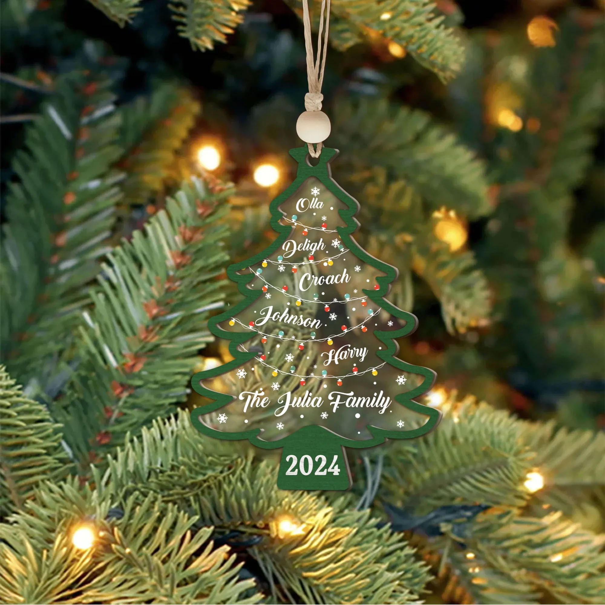 Personalized Christmas Family Names Tree Ornament, Christmas Tree Name Ornament CF139