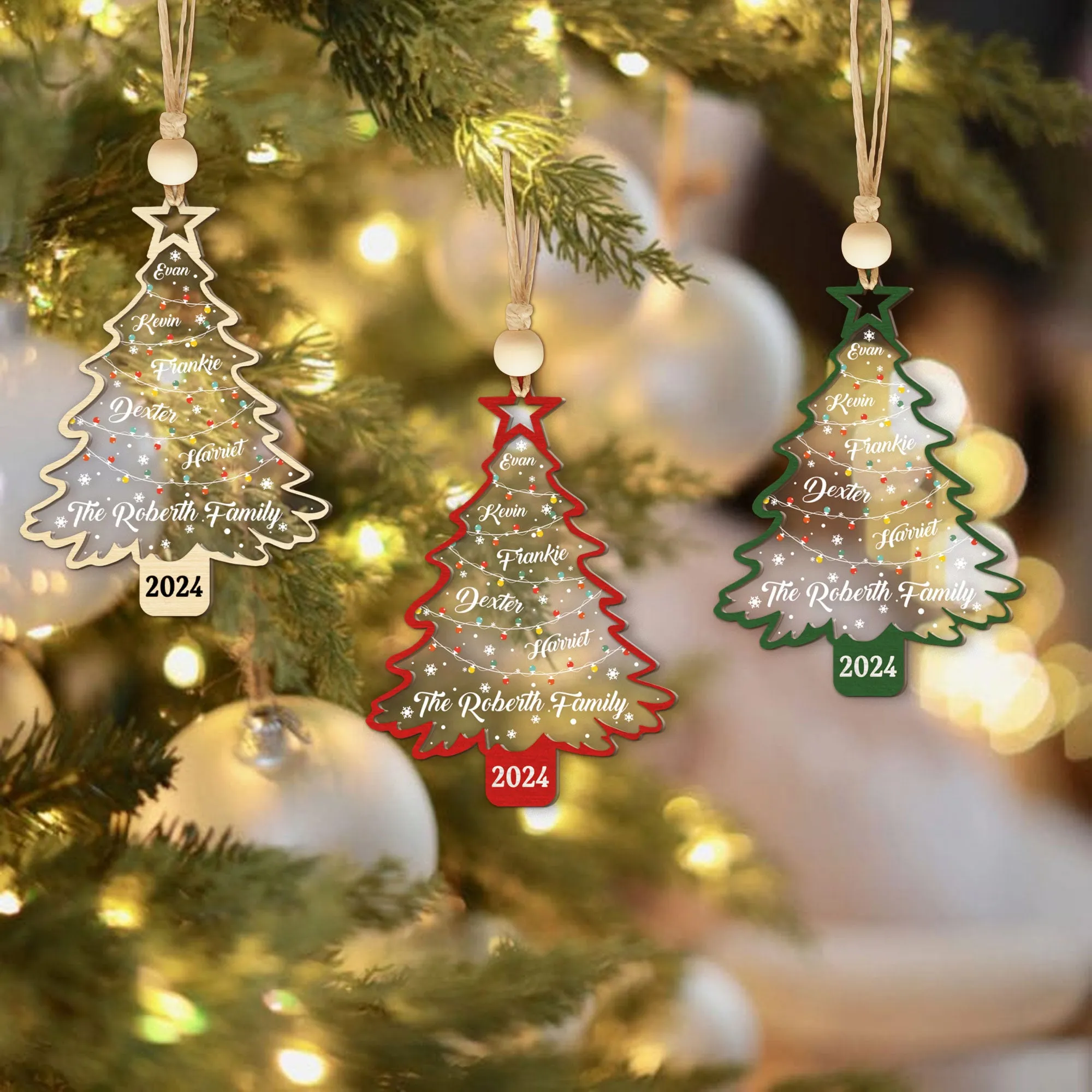 Personalized Christmas Family Names Tree Ornament, Christmas Tree Name Ornament CF139