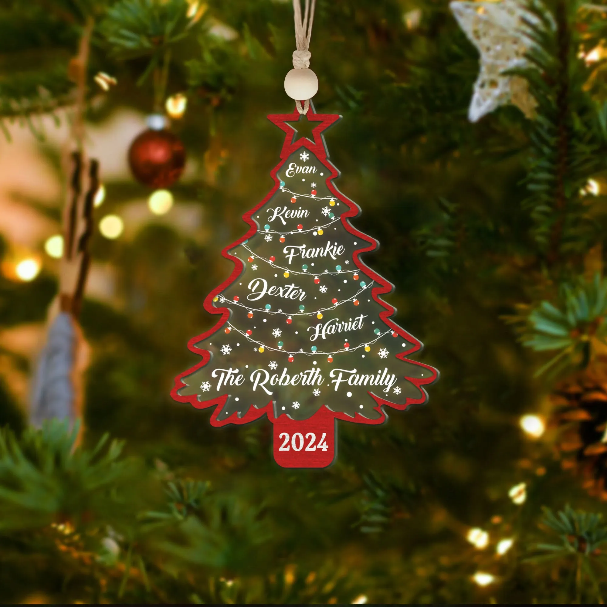 Personalized Christmas Family Names Tree Ornament, Christmas Tree Name Ornament CF139
