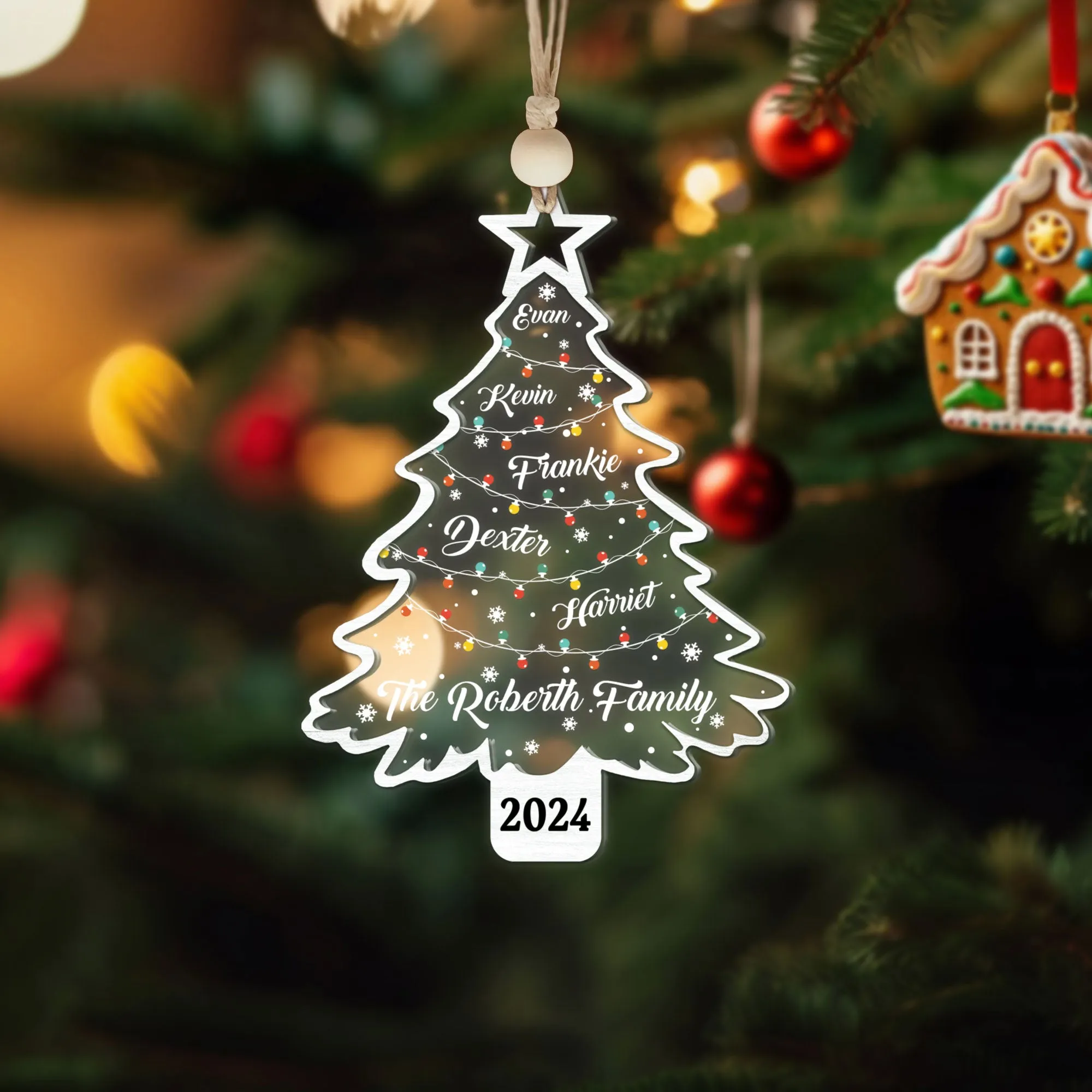 Personalized Christmas Family Names Tree Ornament, Christmas Tree Name Ornament CF139