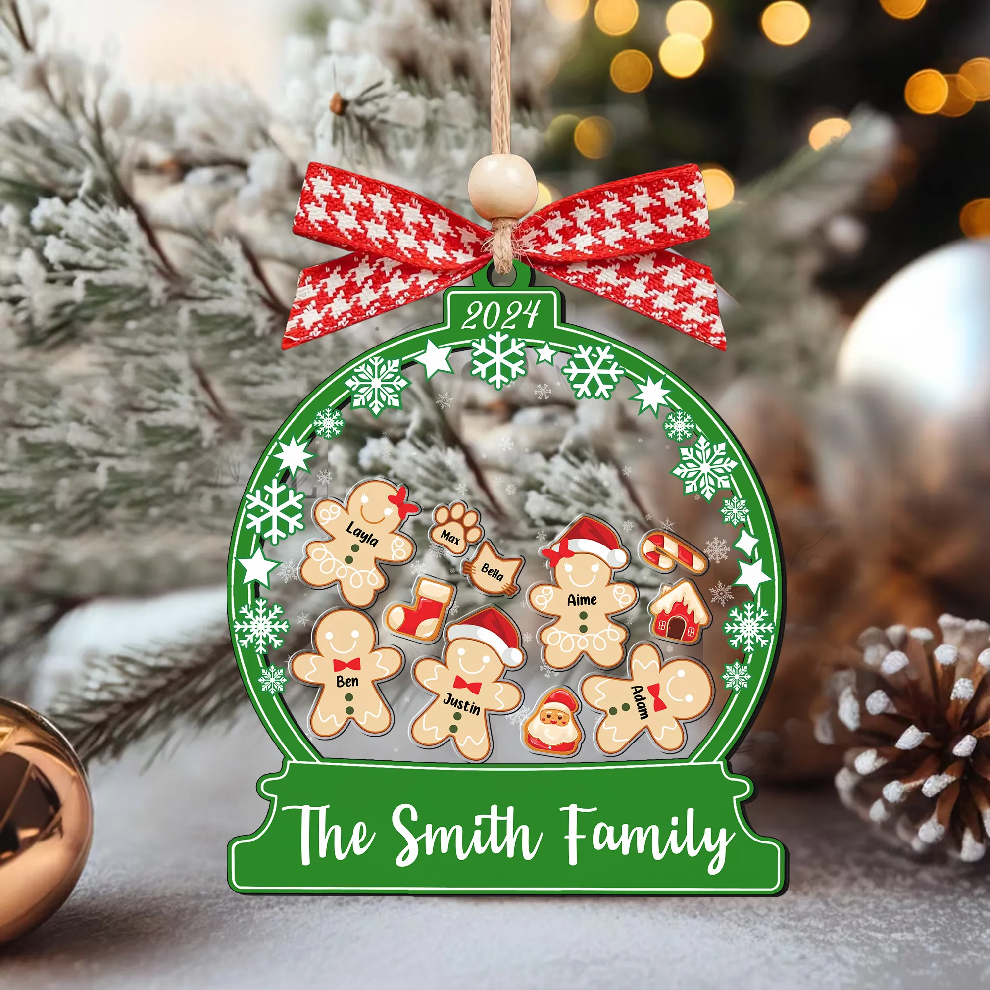 Personalized Family Christmas Ornaments, Family Christmas Shaker Ornaments CF208