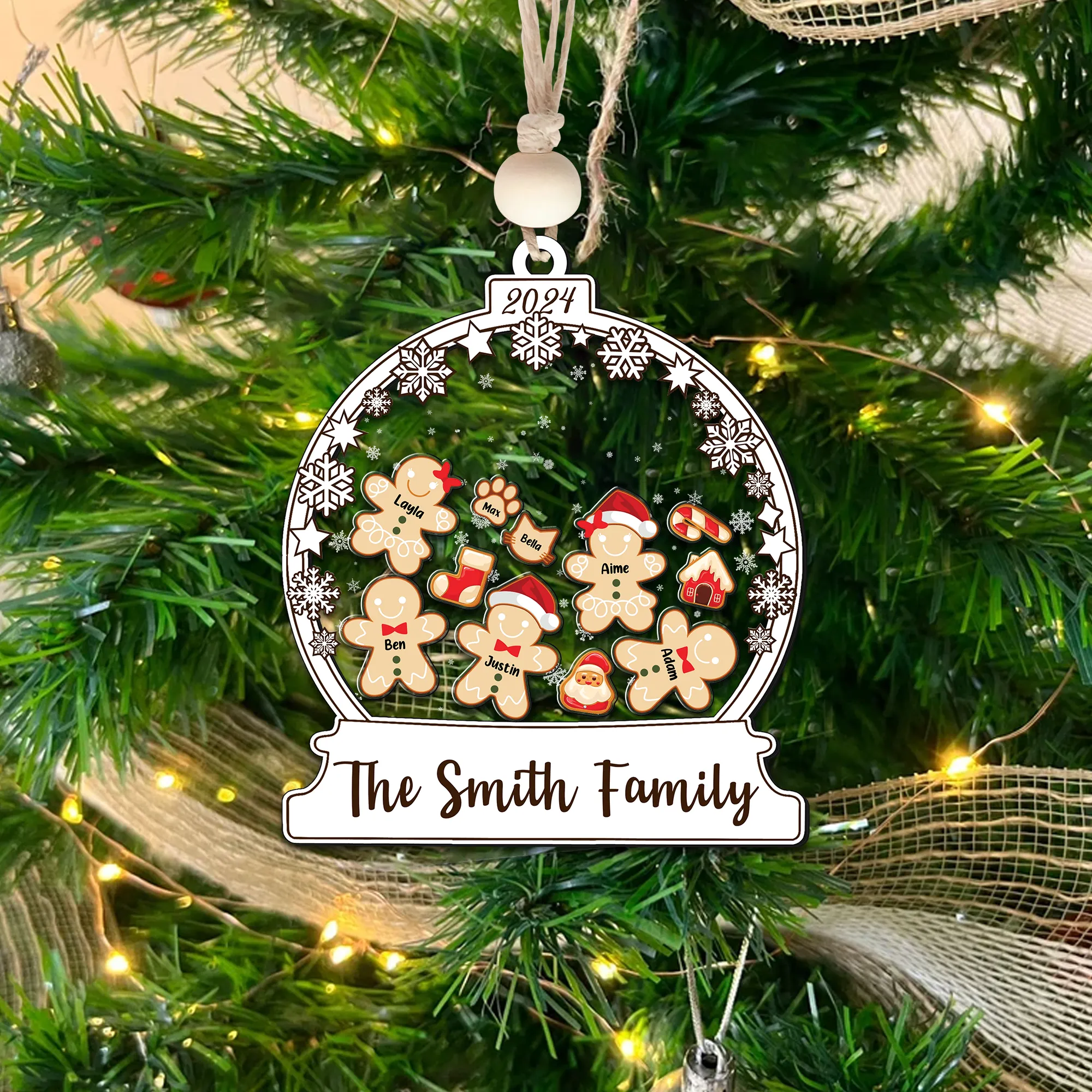 Personalized Family Christmas Ornaments, Family Christmas Shaker Ornaments CF208