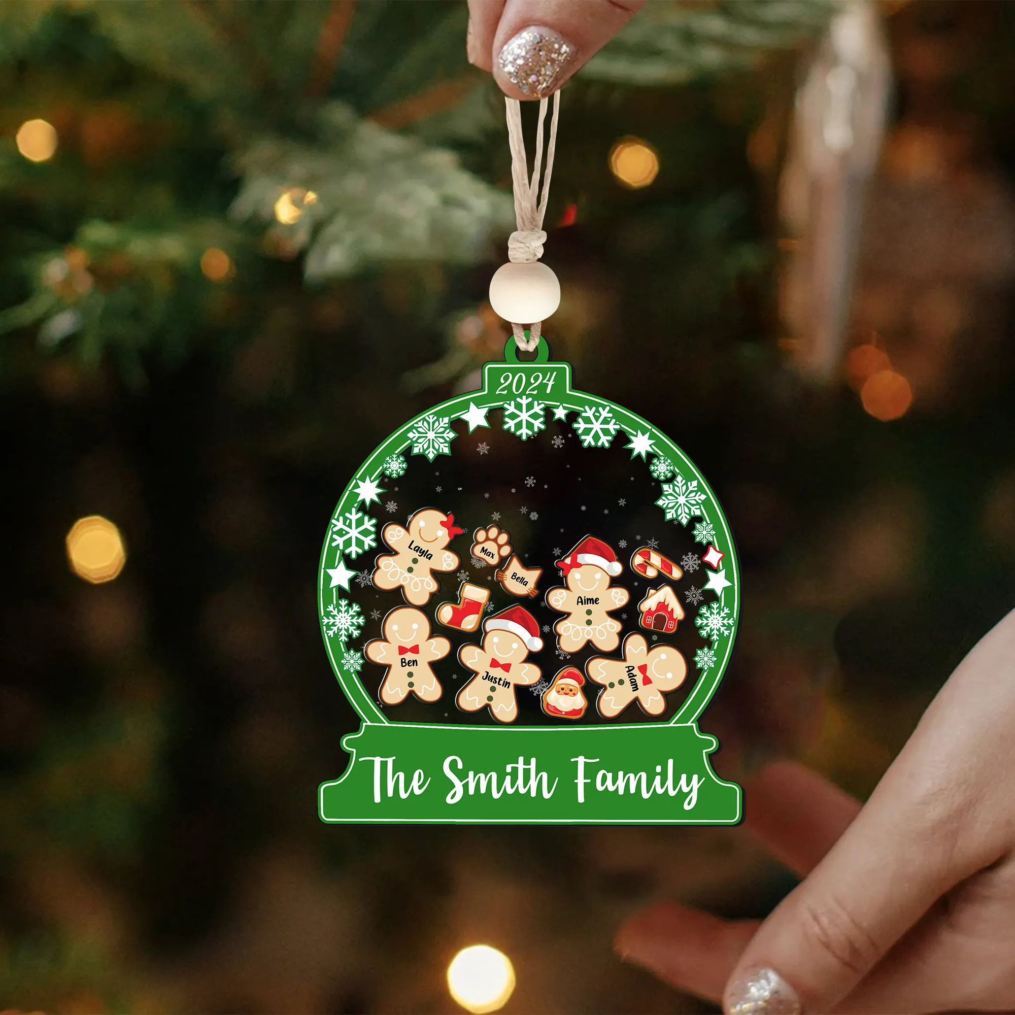 Personalized Family Christmas Ornaments, Family Christmas Shaker Ornaments CF208