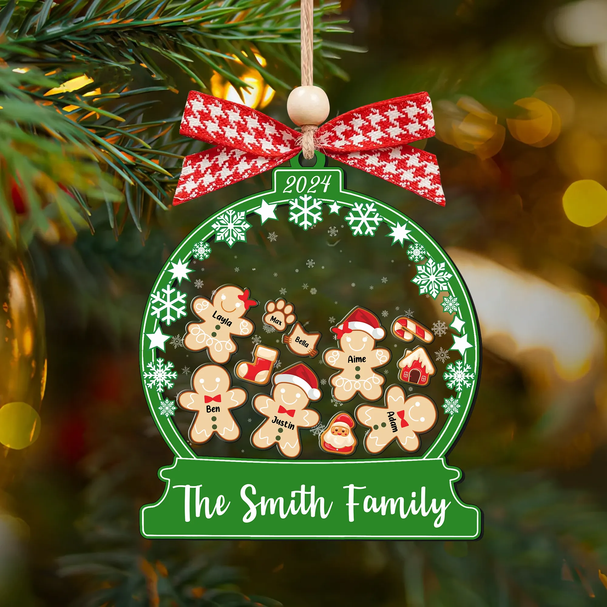 Personalized Family Christmas Ornaments, Family Christmas Shaker Ornaments CF208