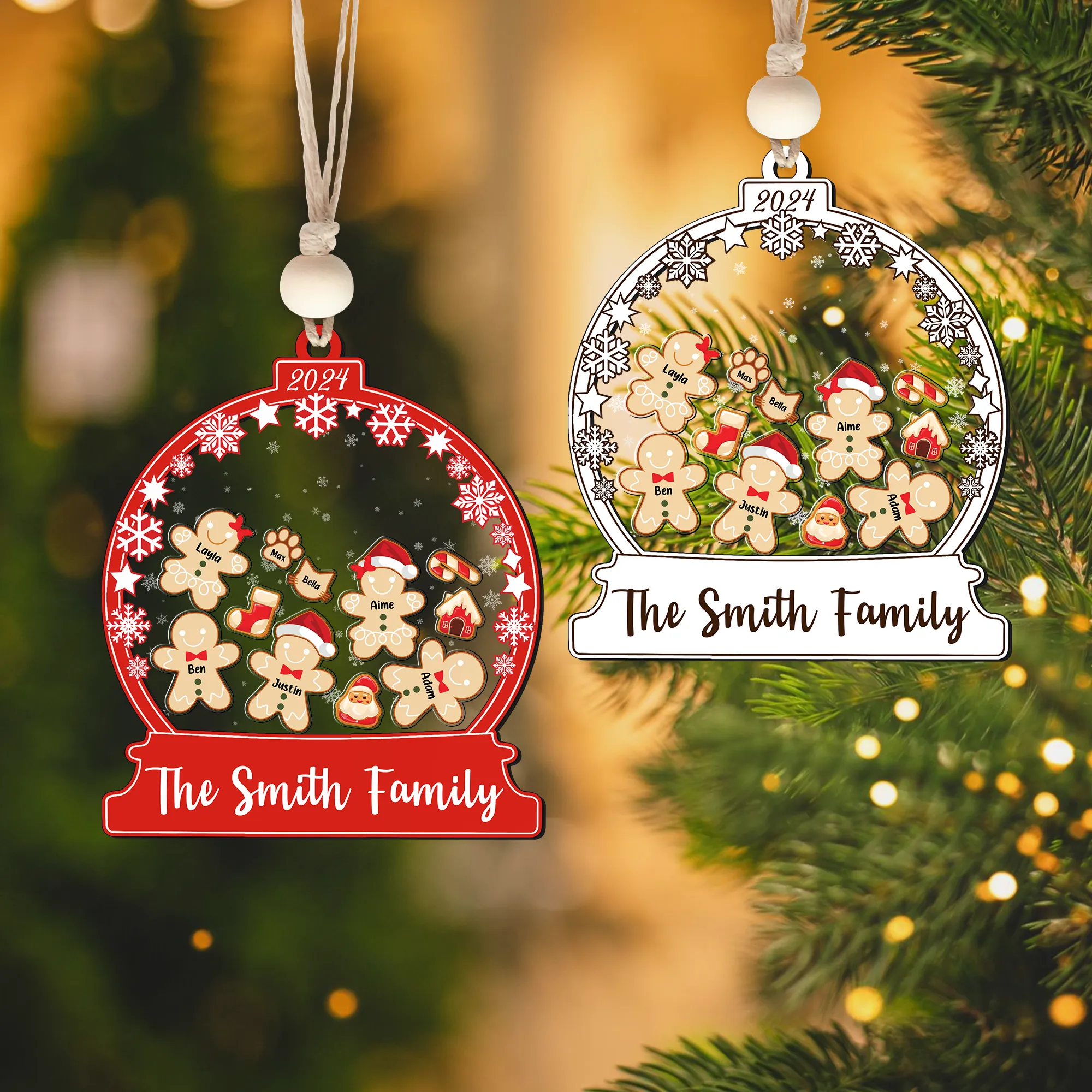 Personalized Family Christmas Ornaments, Family Christmas Shaker Ornaments CF208