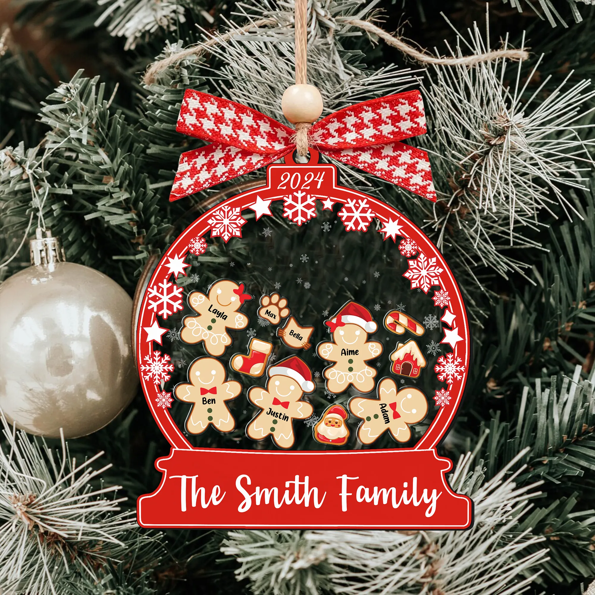 Personalized Family Christmas Ornaments, Family Christmas Shaker Ornaments CF208