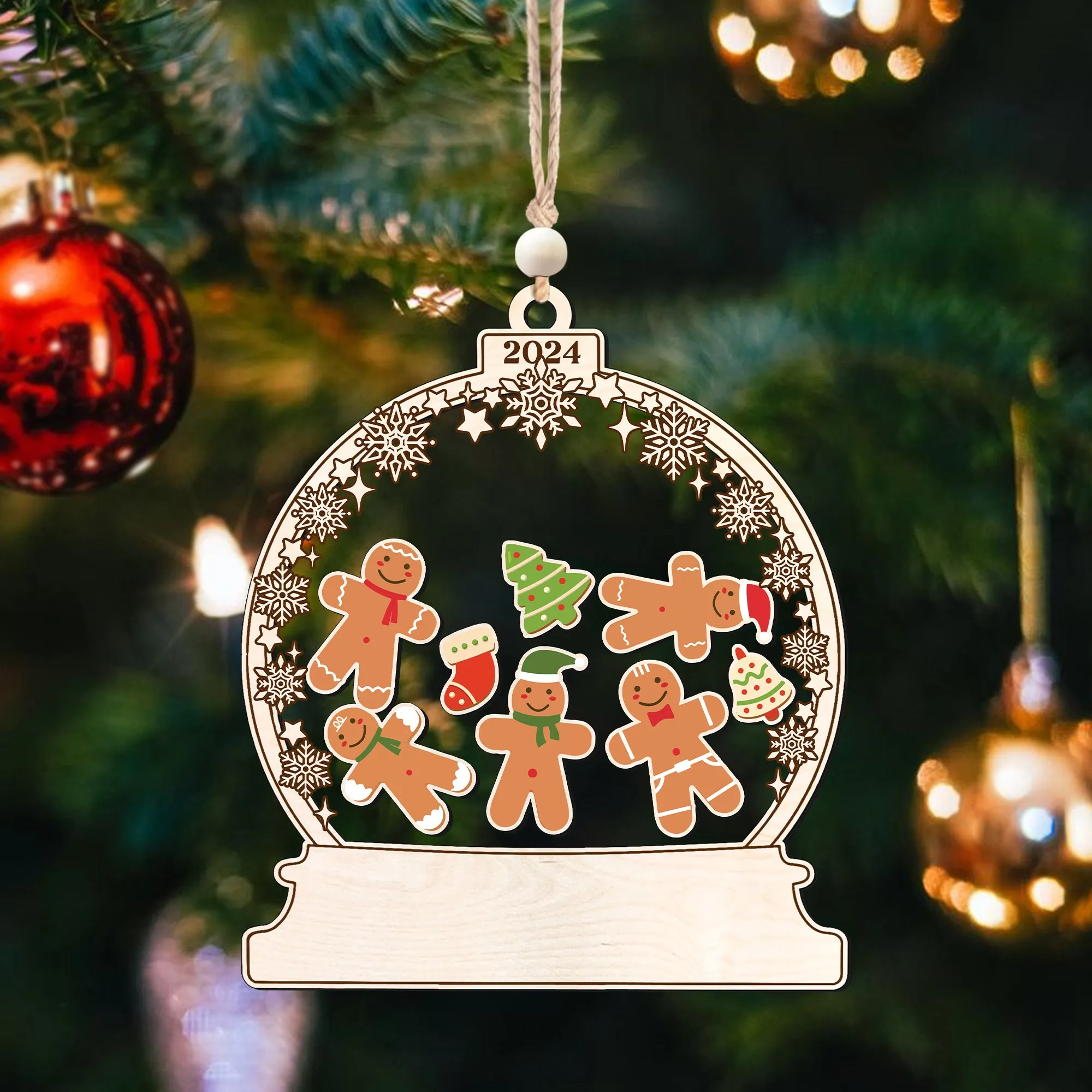 Personalized Gingerman Christmas Ornaments for Family Members, Family Christmas Ornaments CF199