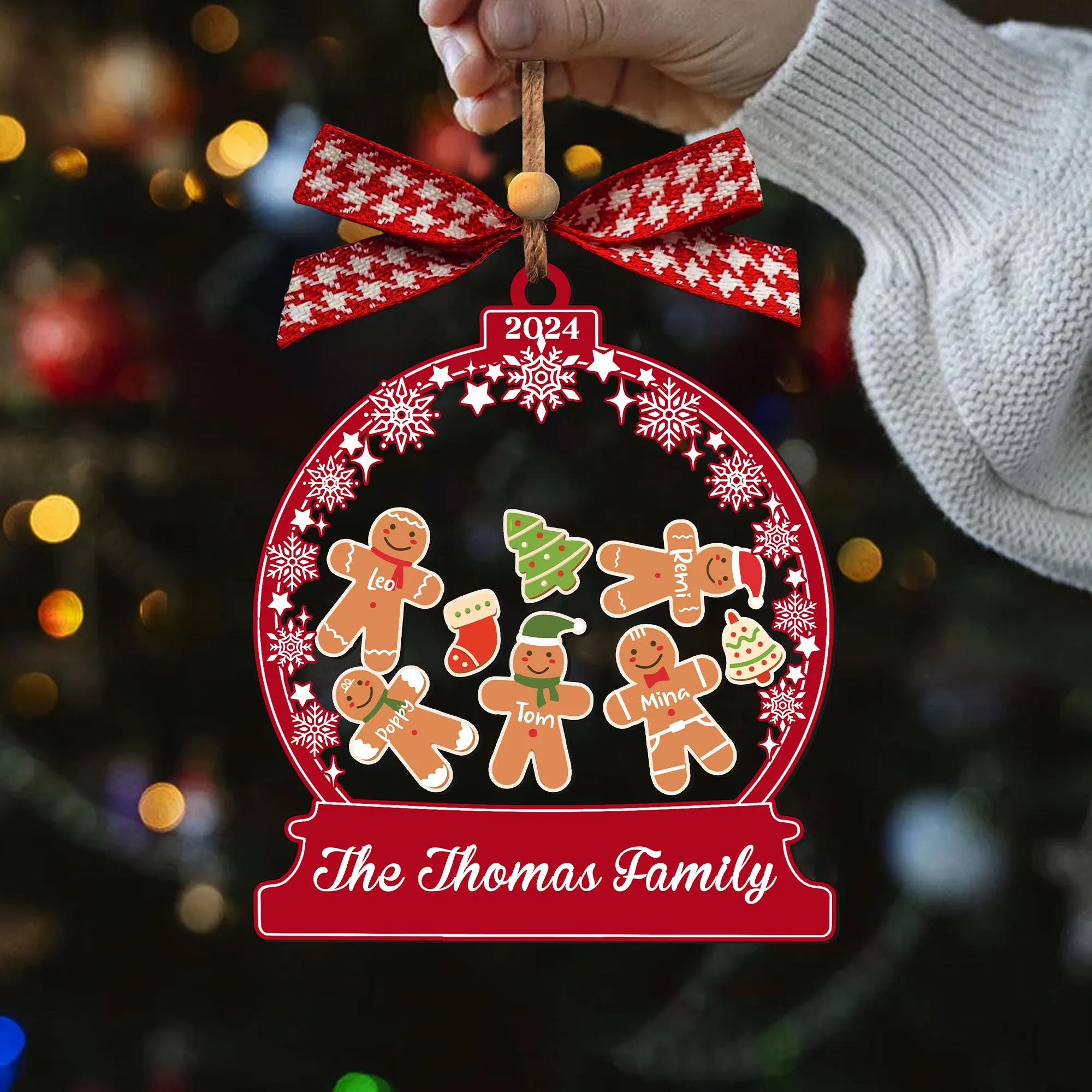 Personalized Gingerman Christmas Ornaments for Family Members, Family Christmas Ornaments CF199