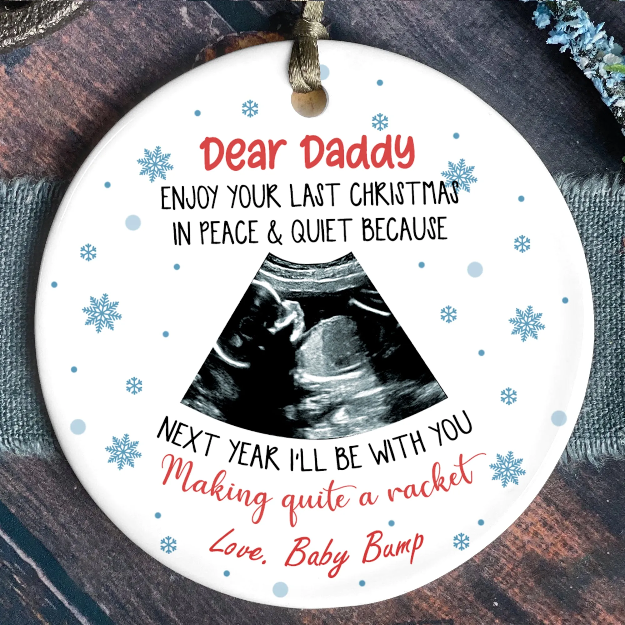 Personalized Pregnancy Announcement Ornament, Baby Ultrasound Ornament 2024, First Baby Ornament, Keepsake Christmas Gift CX03-31