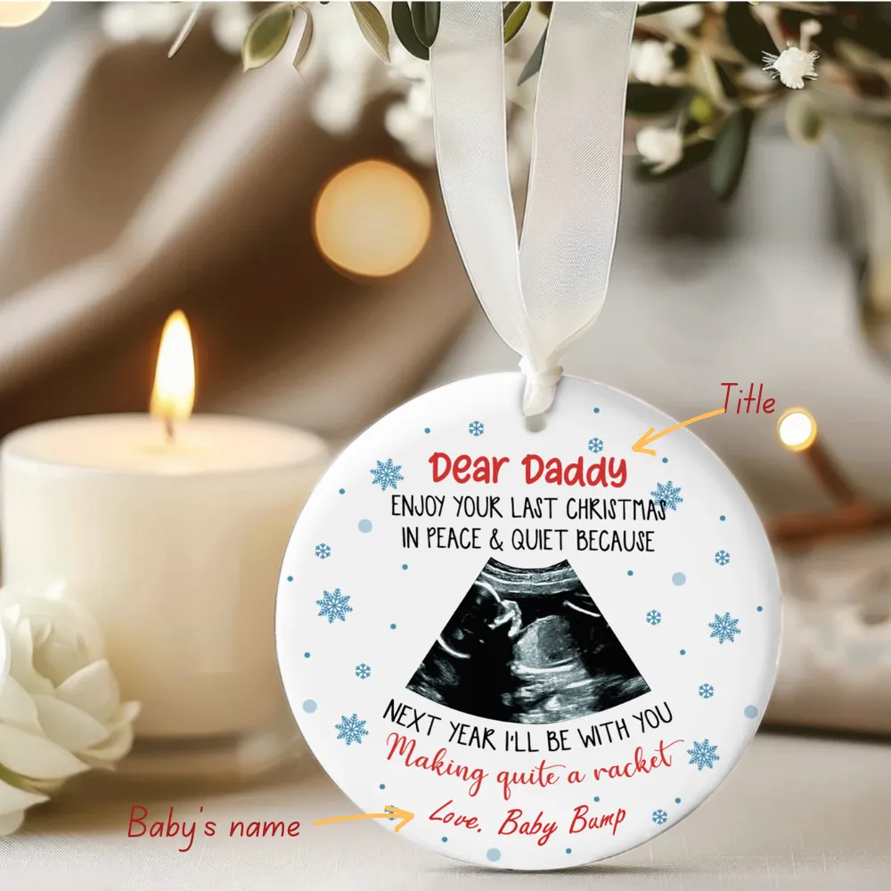 Personalized Pregnancy Announcement Ornament, Baby Ultrasound Ornament 2024, First Baby Ornament, Keepsake Christmas Gift CX03-31