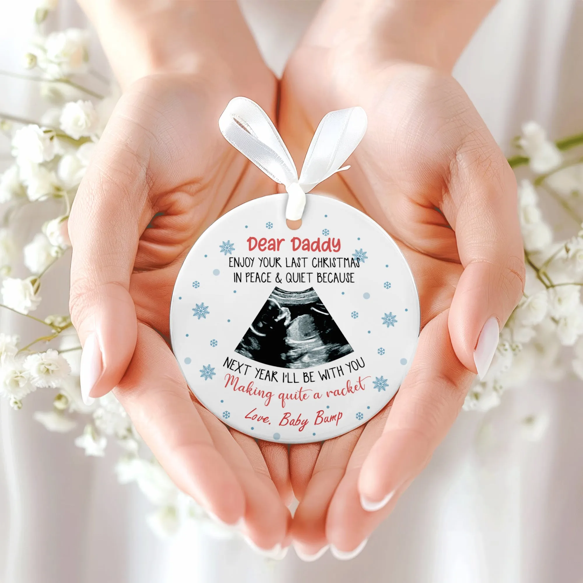 Personalized Pregnancy Announcement Ornament, Baby Ultrasound Ornament 2024, First Baby Ornament, Keepsake Christmas Gift CX03-31