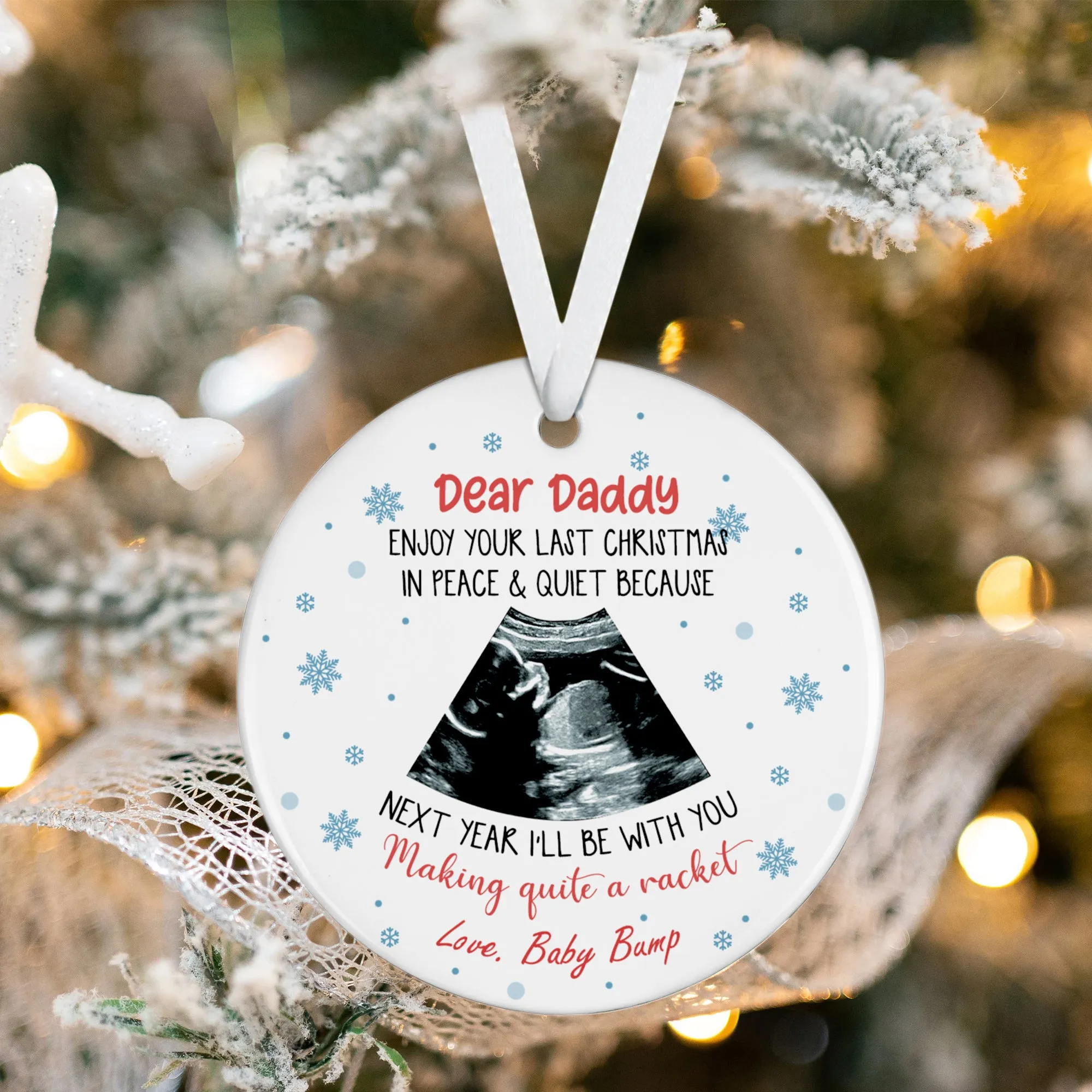 Personalized Pregnancy Announcement Ornament, Baby Ultrasound Ornament 2024, First Baby Ornament, Keepsake Christmas Gift CX03-31