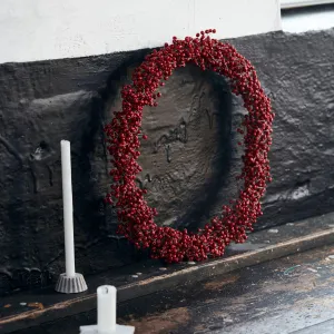 Red Wooden Bead Wreath - Two Sizes