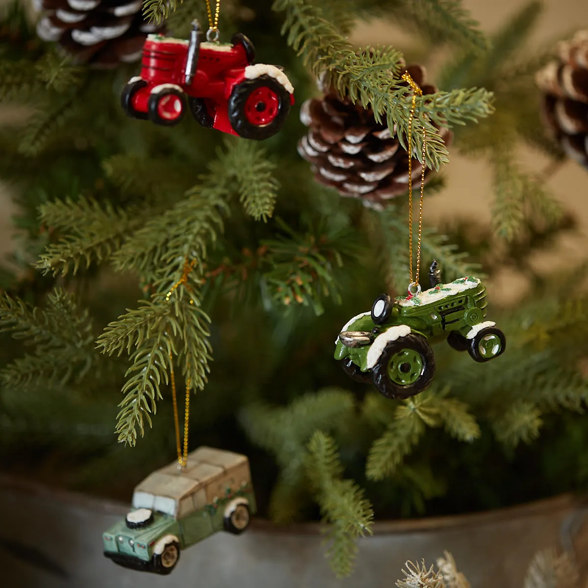 Resin Farm Vehicle Ornament - Various Styles
