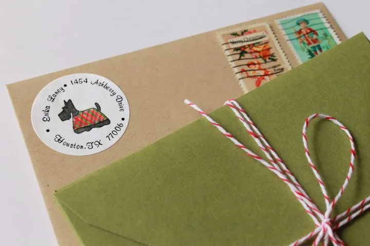 Scottie Christmas Return Address Labels
