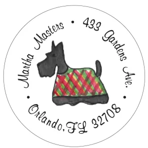 Scottie Christmas Return Address Labels