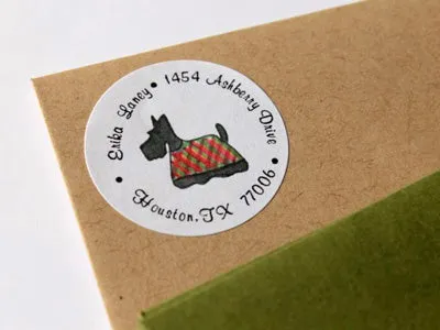 Scottie Christmas Return Address Labels