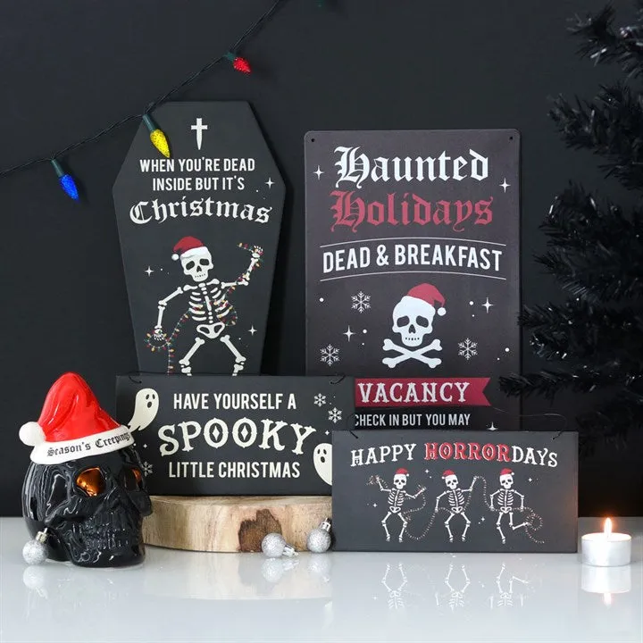 Seasons Creepings Skull Tealight Holder - Christmas Decoration