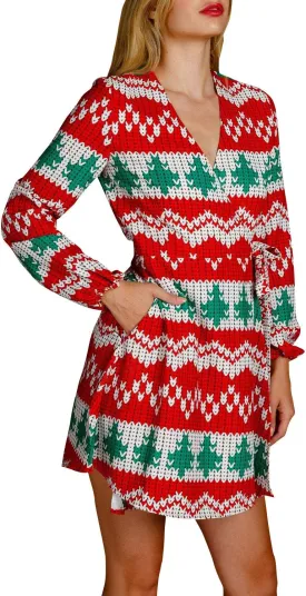 Shinesty Womens Christmas Wrap Dress