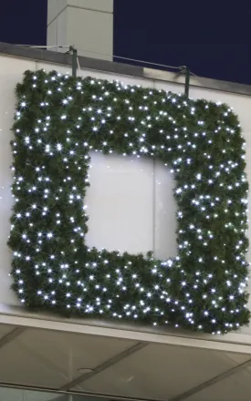 Square Wreath with LED mini lights